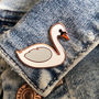 White Swan Enamel Pin Badge, thumbnail 1 of 2