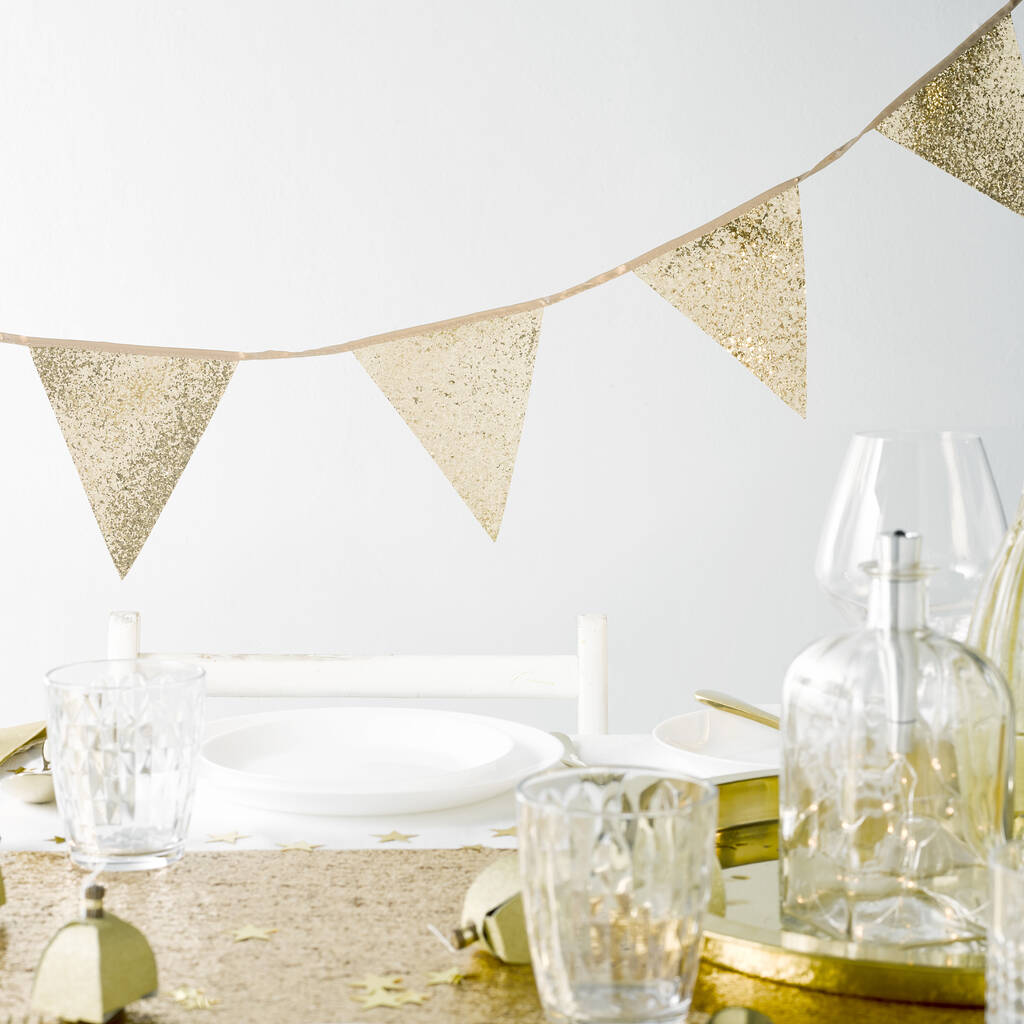 Gold Glitter Party Bunting, 1 of 3
