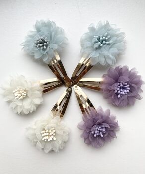 Pair Of Audrey Flower Hair Clips, 5 of 5