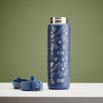 Personalised Unicorn Children's School Ion8 Water Bottle, 7 of 9