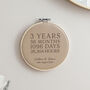 Three Years Together Leather Anniversary Hoop, thumbnail 1 of 2