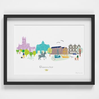 Gloucester Skyline Cityscape Art Print, 2 of 3