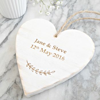 Personalised Wooden Heart Wedding Keepsake, 3 of 3