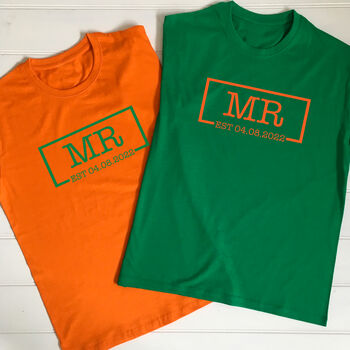 Personalised Mr And Mrs Established T Shirt Set, 3 of 7
