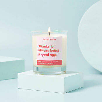Thank You Gift Funny Soy Wax Candle Good Egg, 2 of 4
