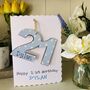 Personalised 21st Birthday Card Wooden Number Gift, thumbnail 2 of 4