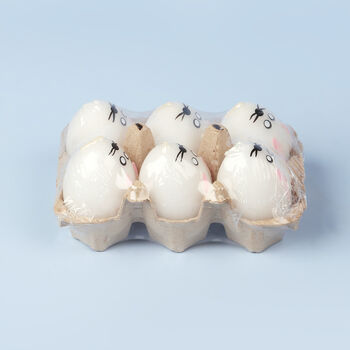 G Decor Set Of Six Hoppy Easter Egg Candles White, 6 of 6
