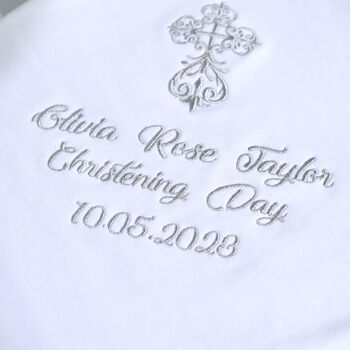 Christening White Blanket With Silver Cross, 7 of 7