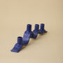 Handmade Blue Wavy Ceramic Candelabra For Four Candles, thumbnail 6 of 9