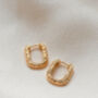 Molten Rectangular Huggie Hoop Earrings, thumbnail 4 of 4