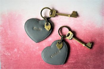 Luxury Leather Heart Key Chain, 3 of 5