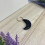 Black Terrazzo Moon Keyring Keychain, thumbnail 3 of 3