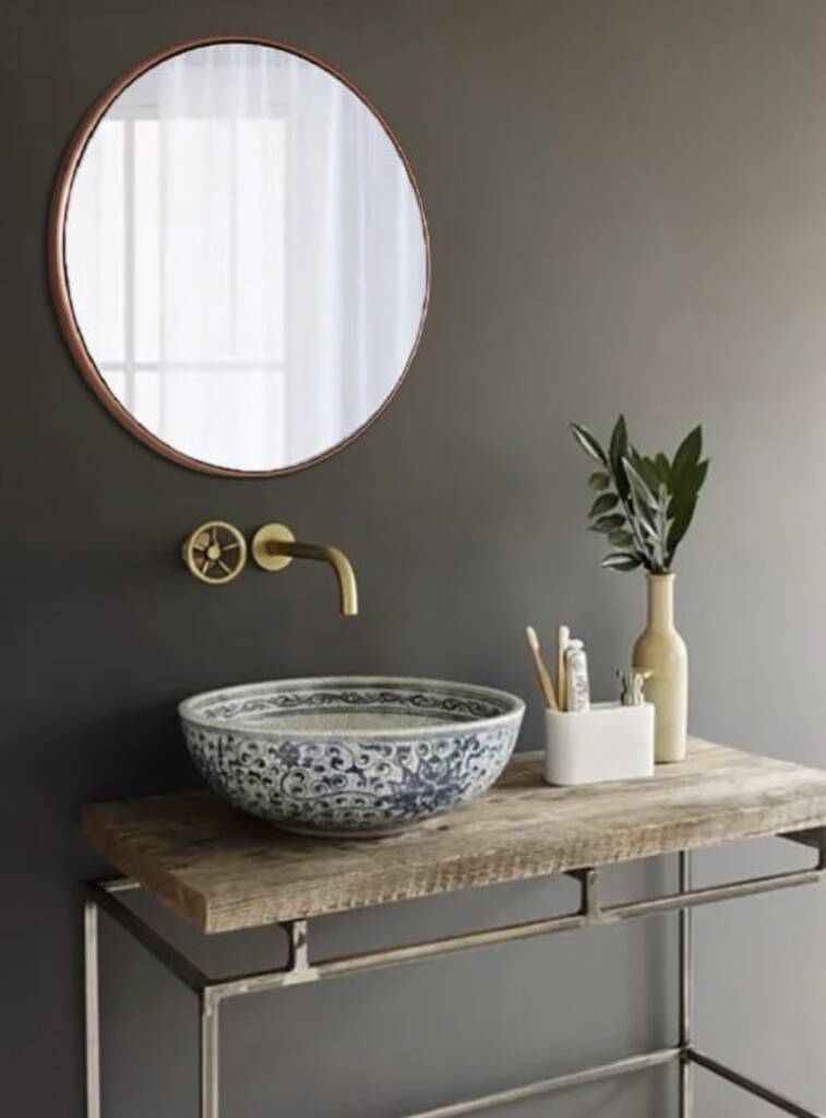 Round Metal Wall Mirror By Bow and Blossom