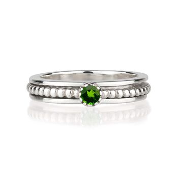 Lalita Chrome Diopside Sterling Silver Spinning Ring, 3 of 9