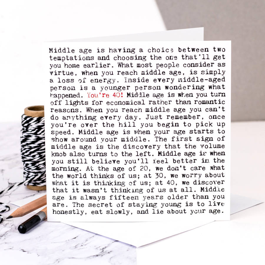 Image of 40th Birthday Card 'You're 40!'