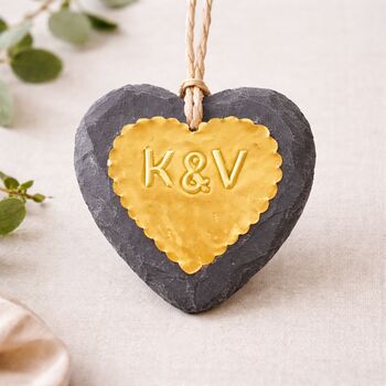 Personalised Golden Heart 50th Wedding Anniversary Gift, 4 of 9