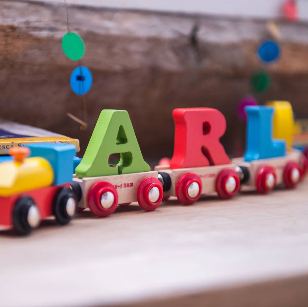 Children's Room Decoration Personalised wooden name train set Buy 3 Get 1 Free