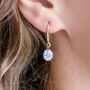 Single Crystal Drop Earrings, thumbnail 2 of 3