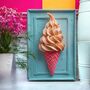 Bright Aluminium Wall Art Ice Cream Cone, thumbnail 4 of 6