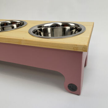 Personalised Extra Large Pine Top Raised Feeding Stand, 5 of 10