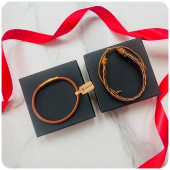 3rd Wedding Anniversary Couples Gift, Leather, 2 of 3