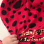 Personalised First Christmas Red Print Baby Xl Muslin, thumbnail 5 of 5