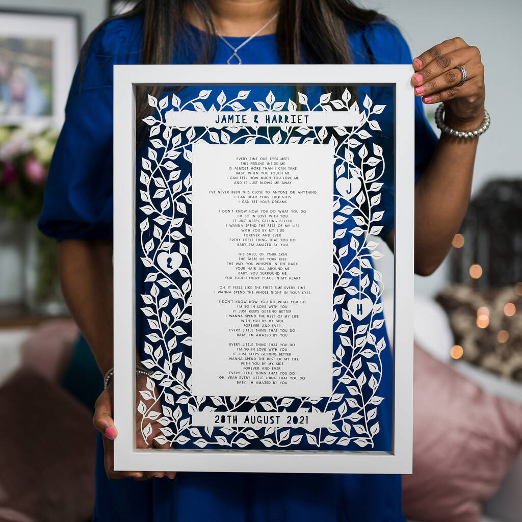 Personalised Wedding Song Papercut, 1 of 4