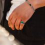 Square Opal Gem Silver Signet Ring For Men Mens Rings, thumbnail 4 of 11