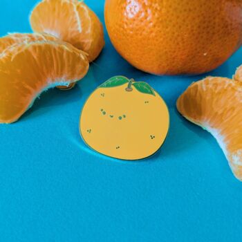 Orange Kawaii Enamel Pin Badge, 4 of 5