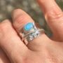 Personalised Sterling Silver Blue Opal Spinner Ring, thumbnail 2 of 7