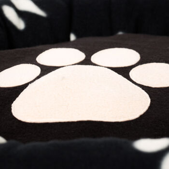 Fleeced Paw Print Puppy Blanket And Bed, 4 of 5
