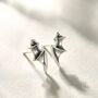 Sterling Silver Tiny Bat Wing Stud Earrings, thumbnail 1 of 10