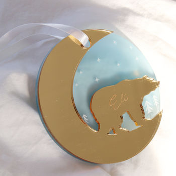Starry Bear Mirror Personalised Christmas Decoration, 7 of 9