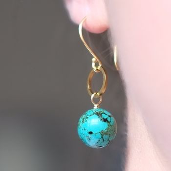 Gold Plated Circle And Birthstone Earrings, 9 of 12