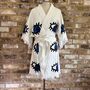 Organic Short Cotton Kimono: White With Dark Blue And Black Eye, thumbnail 6 of 6