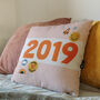 Personalised Birth Year Cushion With Icons, thumbnail 3 of 6