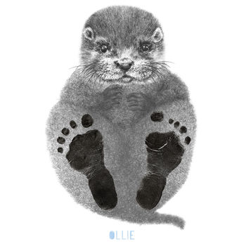 Personalised Baby Otter Footprint Kit, 6 of 6