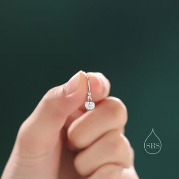 Tiny And Minimalist 4mm Cz Drop Earrings, 2 of 10