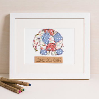 Personalised Elephant Embroidered Artwork, 6 of 6