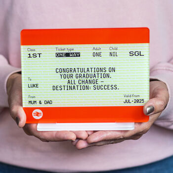 Personalised Train Ticket Graduation Gift, 2 of 4
