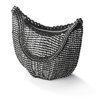 Sliver Skye Shoulder Bag Crocheted Metal Ring Pulls, 7 of 12
