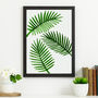 Leafy Green Tropical Botanical Prints Triptych, thumbnail 3 of 4