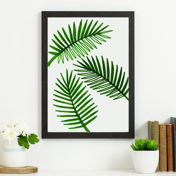 Leafy Green Tropical Botanical Prints Triptych, 3 of 4