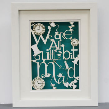 We Are All Mad Paper Cut Wall Art, 2 of 10