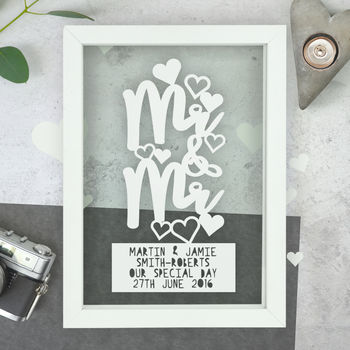 Personalised Mr And Mr Civil Wedding Papercut, 3 of 3