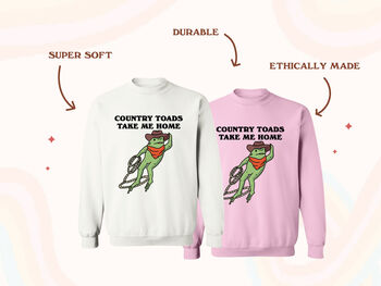 'Country Toads' Funny Frog Sweatshirt, 4 of 5