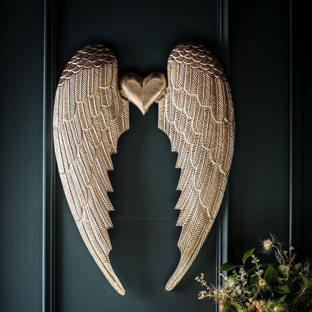 Silver Angel Wings Wall Decoration By Marquis & Dawe
