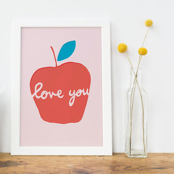 Apple Love You Art Print, 2 of 4
