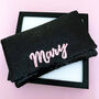 Black Or Navy Sequin Name Clutch, thumbnail 2 of 9