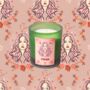 Virgo Zodiac Illustration Frosted Green Scented Candle, thumbnail 1 of 3